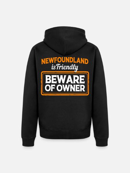 Neufundländer - Unisex Premium Bio Zip Hoodie - Schwarz