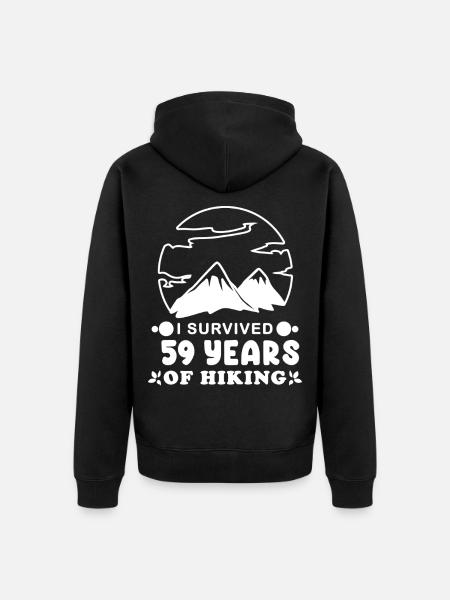 59 Jahre - Berg Wandern Bergsteigen - Unisex Premium Bio Zip Hoodie - Schwarz