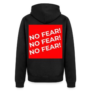 NF 3 - Unisex Premium Bio Zip Hoodie - Schwarz - Hinten - Nico (187cm)