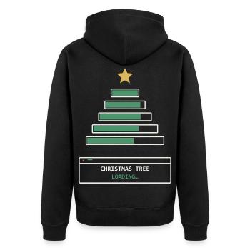 Christmas Tree Loading - Unisex Premium Bio Zip Hoodie - Schwarz - Hinten - Nico (187cm)
