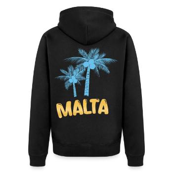 Geschenk für Malta - Unisex Premium Bio Zip Hoodie - Schwarz - Hinten - Nico (187cm)