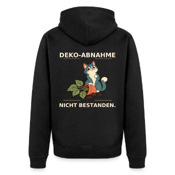 Dekoabnahme Nicht Bestanden Katze - Unisex Premium Bio Zip Hoodie - Schwarz - Hinten - Nico (187cm)
