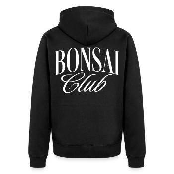 Bonsai Club - Unisex Premium Bio Zip Hoodie - Schwarz - Hinten - Nico (187cm)