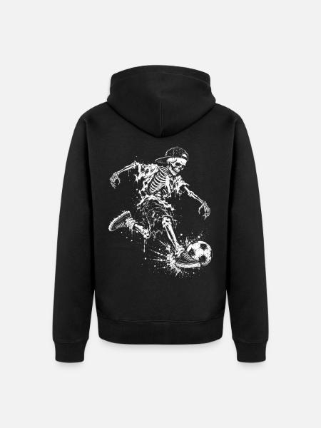 Skelettkicker Spray-Optik - Unisex Premium Bio Zip Hoodie - Schwarz