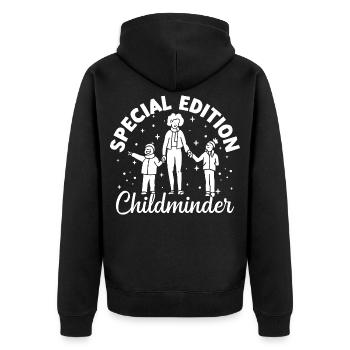 Childcare Provider Special Edition Daycare - Unisex Premium Bio Zip Hoodie - Schwarz - Hinten - Nico (187cm)