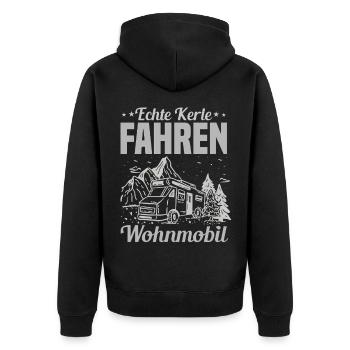 Wohnmobil Kerl - Unisex Premium Bio Zip Hoodie - Schwarz - Hinten - Nico (187cm)