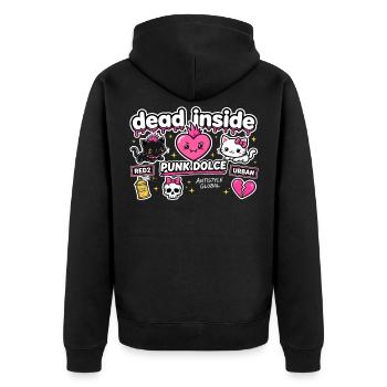 Süßes urbanes Punk-Herz - Unisex Premium Bio Zip Hoodie - Schwarz - Hinten - Nico (187cm)