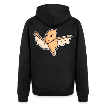 Dinosaurier Vogel Kinder - Unisex Premium Bio Zip Hoodie - Schwarz - Hinten - Nico (187cm)