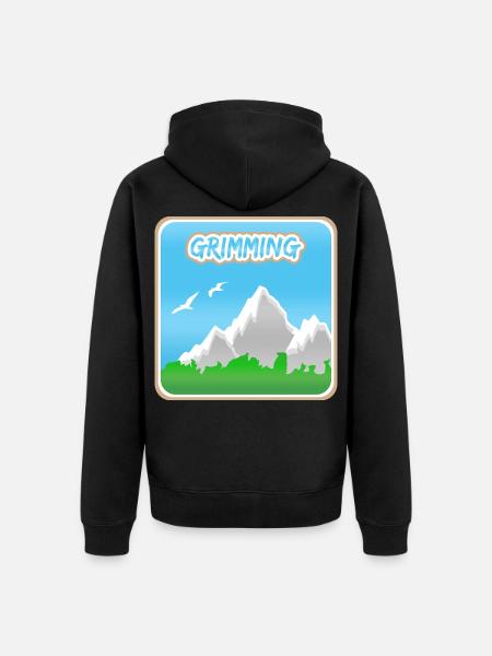 Grimming als Berg - Unisex Premium Bio Zip Hoodie - Schwarz