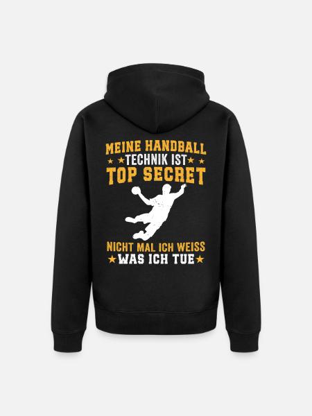 meine handball technik - Unisex Premium Bio Zip Hoodie - Schwarz