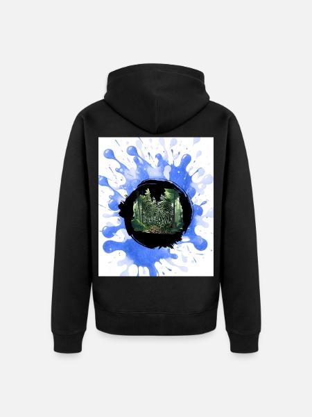 Leben-_Natur_-4500_x_5400- - Unisex Premium Bio Zip Hoodie - Schwarz