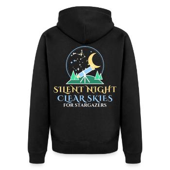Stille Nacht Klarer Himmel Weihnachtsteleskop - Unisex Premium Bio Zip Hoodie - Schwarz - Hinten - Nico (187cm)
