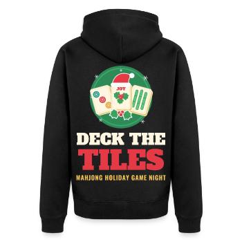Deck die Steine – lustiges Mahjong-Weihnachtsspiel - Unisex Premium Bio Zip Hoodie - Schwarz - Hinten - Nico (187cm)