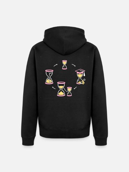Zeitkreis des Lebens - Unisex Premium Bio Zip Hoodie - Schwarz