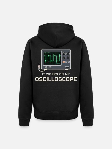 Es funktioniert an meinem Oszilloskop - Unisex Premium Bio Zip Hoodie - Schwarz