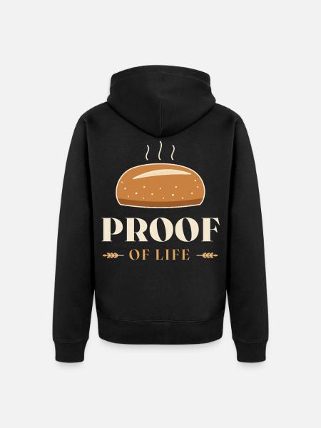 Proof of Life Bäckerei-Grafik - Unisex Premium Bio Zip Hoodie - Schwarz
