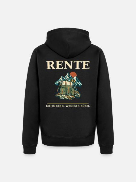 Rente Bergabenteuer Outfit - Unisex Premium Bio Zip Hoodie - Schwarz