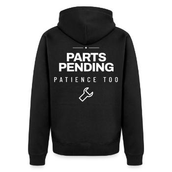 Mechaniker Lustig Motor Meister Schrauber KFZ-Mech - Unisex Premium Bio Zip Hoodie - Schwarz - Hinten - Nico (187cm)