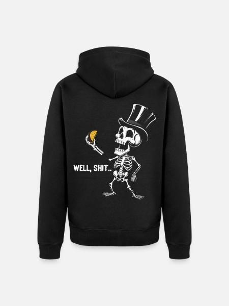 Well Shit Skeleton Lost Taco Halloween - Unisex Premium Bio Zip Hoodie - Schwarz