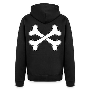 Hundeknochen gekreuzt - Unisex Premium Bio Zip Hoodie - Schwarz - Hinten - Nico (187cm)