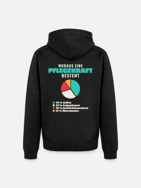 Pflegekraft Bestandteile - Unisex Premium Bio Zip Hoodie - Schwarz