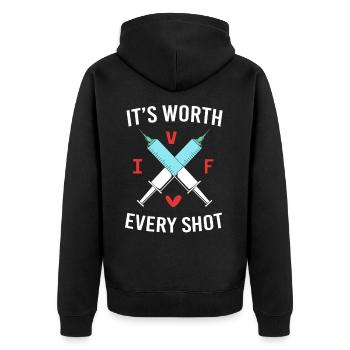 Embryo Transfer Tag Fötus - Unisex Premium Bio Zip Hoodie - Schwarz - Hinten - Nico (187cm)