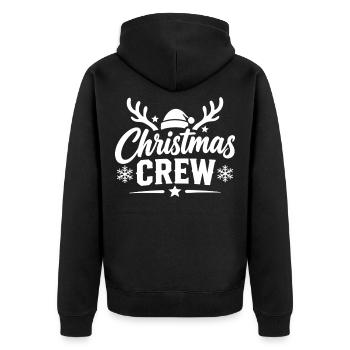 Christmas Crew Rentier - Unisex Premium Bio Zip Hoodie - Schwarz - Hinten - Nico (187cm)