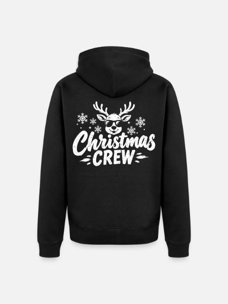 Christmas Crew Cooles Rentier - Unisex Premium Bio Zip Hoodie - Schwarz