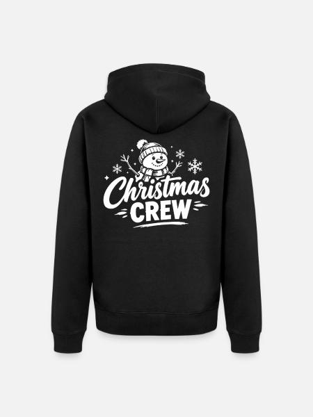 Christmas Crew Schneemann - Unisex Premium Bio Zip Hoodie - Schwarz