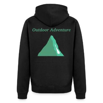 Outdoor - Unisex Premium Bio Zip Hoodie - Schwarz - Hinten - Nico (187cm)