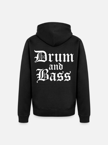 Drum and Bass Gothic-Schrift - Unisex Premium Bio Zip Hoodie - Schwarz