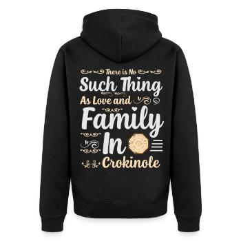 Keine Liebe & Familie beim Crokinole Spieler - Unisex Premium Bio Zip Hoodie - Schwarz - Hinten - Nico (187cm)