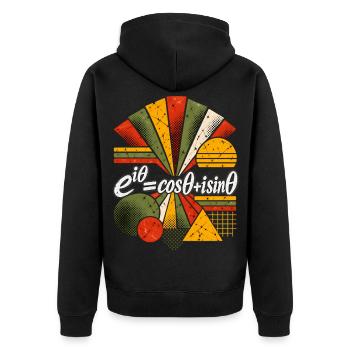 Eulers Formel – Mathematische Wissenschaftsgleichung - Unisex Premium Bio Zip Hoodie - Schwarz - Hinten - Nico (187cm)