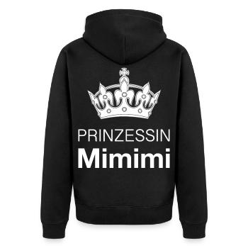 Prinzessin Mimimi Sprüche Humor Heul Leise - Unisex Premium Bio Zip Hoodie - Schwarz - Hinten - Nico (187cm)