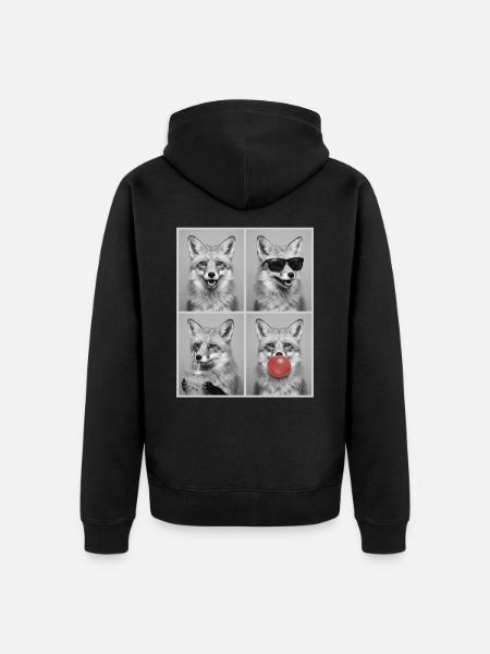 Füchse Fuchs - Unisex Premium Bio Zip Hoodie - Schwarz