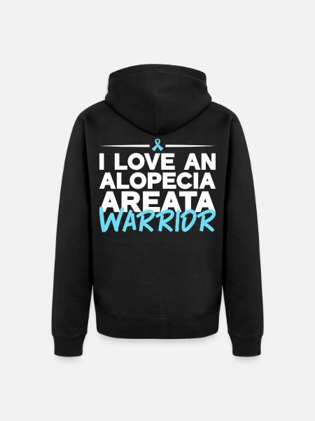 Alopecia Areata - Liebe für Kämpfer - Unisex Premium Bio Zip Hoodie - Schwarz