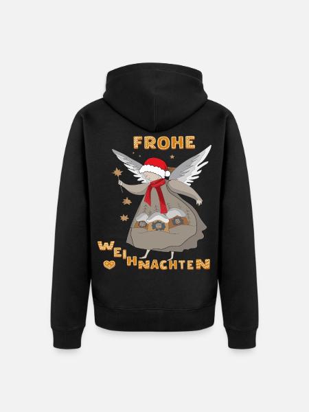 Frohe Weihnachten - Unisex Premium Bio Zip Hoodie - Schwarz