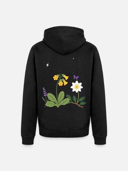 Blumen botanisch Pflanzenwelt Geschenkidee Design - Unisex Premium Bio Zip Hoodie - Schwarz