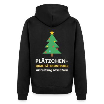 Plätzchen Qualitätskontrolle Weihnachten Shirt - Unisex Premium Bio Zip Hoodie - Schwarz - Hinten - Nico (187cm)