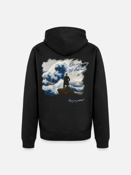 On my way to destiny - Unisex Premium Bio Zip Hoodie - Schwarz