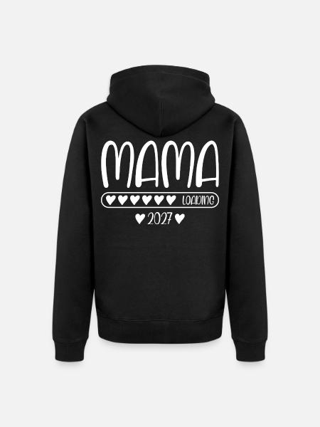 Mama 2027 Loading Werdende Mama 2027 - Unisex Premium Bio Zip Hoodie - Schwarz