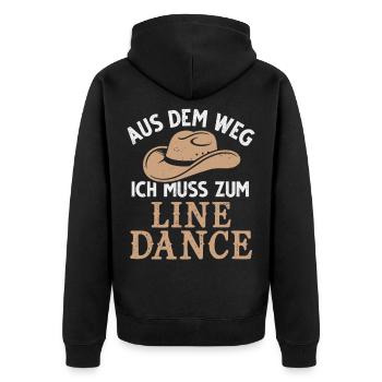 Line Dance Country Linedance Tanzen Cowboyhut - Unisex Premium Bio Zip Hoodie - Schwarz - Hinten - Nico (187cm)