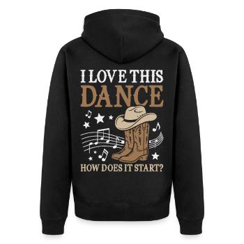 Line Dance Country Western Tanz - Unisex Premium Bio Zip Hoodie - Schwarz - Hinten - Nico (187cm)