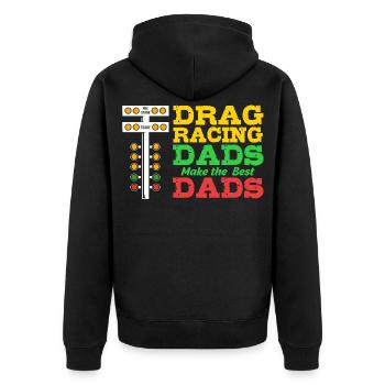 Drag Race Vater Papa Dad - Unisex Premium Bio Zip Hoodie - Schwarz - Hinten - Nico (187cm)