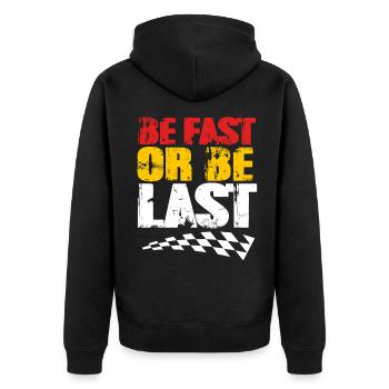 Drag Race - Unisex Premium Bio Zip Hoodie - Schwarz - Hinten - Nico (187cm)