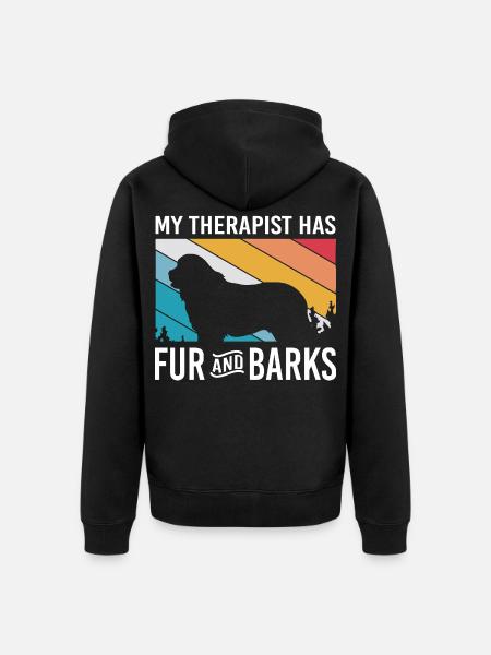 Therapiehund - Unisex Premium Bio Zip Hoodie - Schwarz