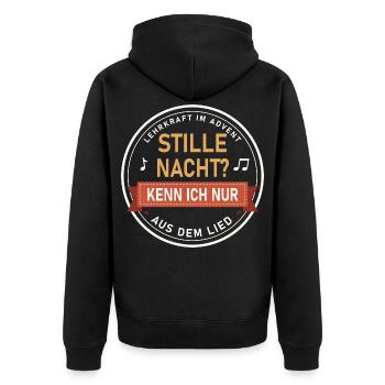 Stille Nacht? Kenn ich nur aus dem Lied. Retro - Unisex Premium Bio Zip Hoodie - Schwarz - Hinten - Nico (187cm)