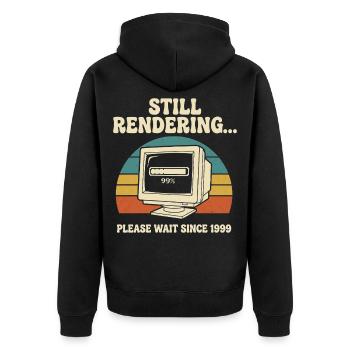 Rendere immer noch. Bitte warten Sie. 3D-Künstler Retro - Unisex Premium Bio Zip Hoodie - Schwarz - Hinten - Nico (187cm)