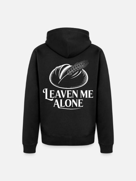 LeaveMeAlone Text mit Weizen - Unisex Premium Bio Zip Hoodie - Schwarz