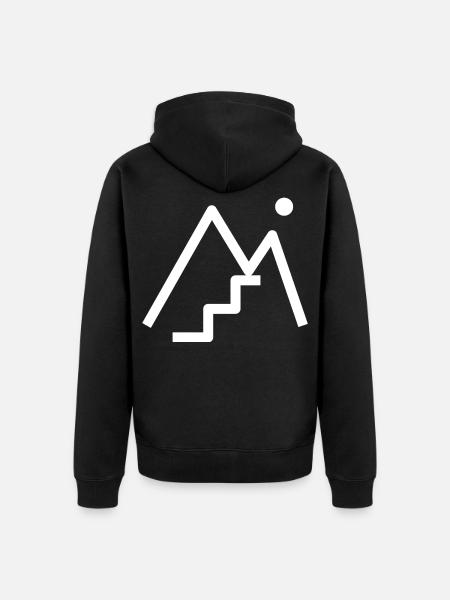 Treppengipfelberg - Unisex Premium Bio Zip Hoodie - Schwarz